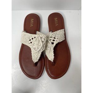 Mia women's sandal thong flip flop white size 7 1/2